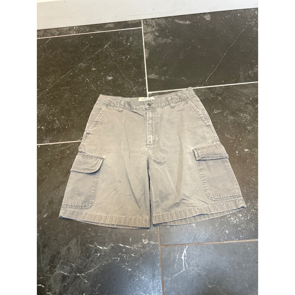 Cherokee Mens Gray Cotton Cargo Shorts Size 33 Utility Workwear Casual Outdoor